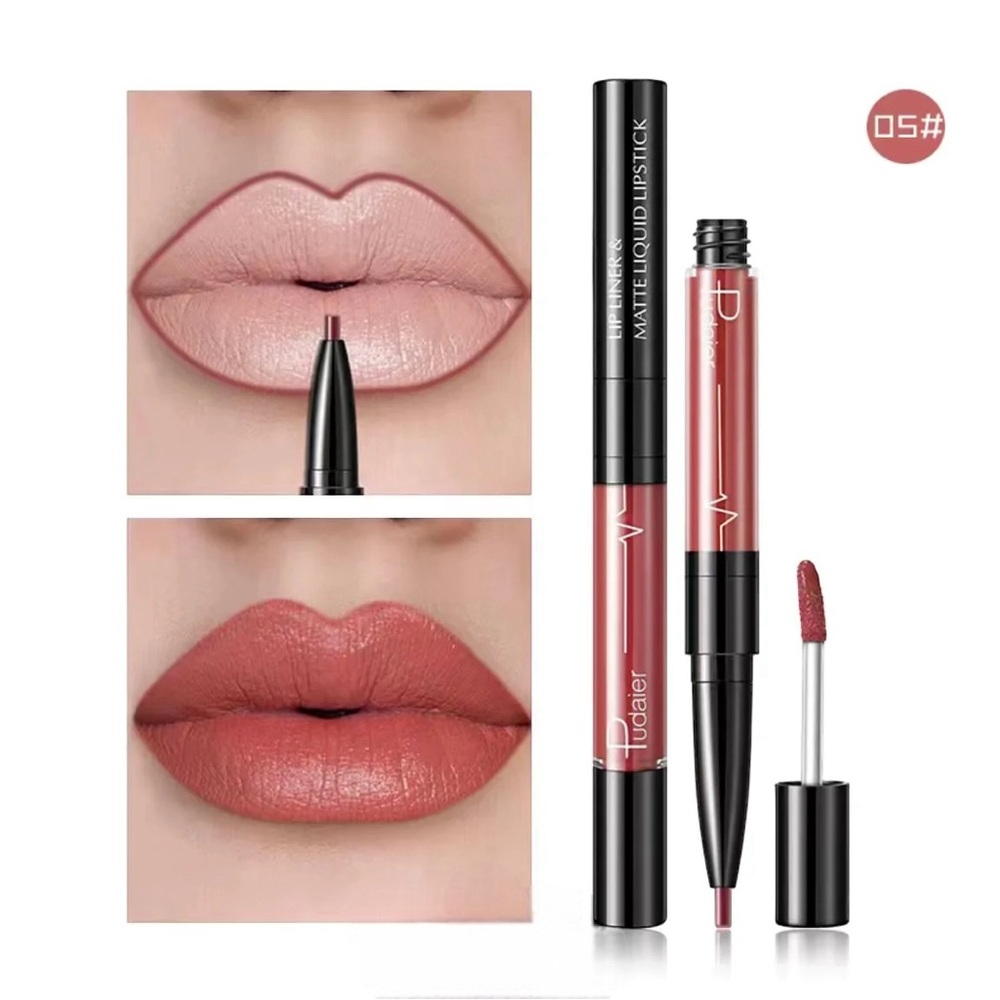 #5 Pudaier Desert Rose Double Ended Lip Liner & Matte Liquid Lipstick